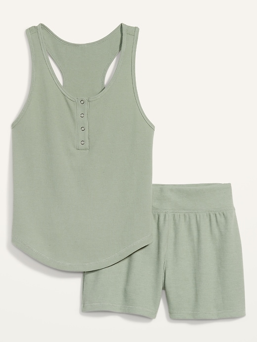 Image number 4 showing, Thermal-Knit Tank Top & Shorts Pajama Set for Women