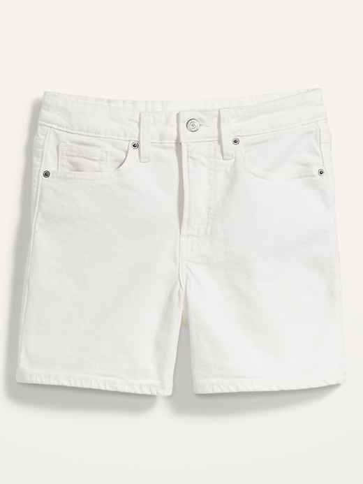 Image number 4 showing, High-Waisted OG Straight White Jean Shorts -- 5-inch inseam