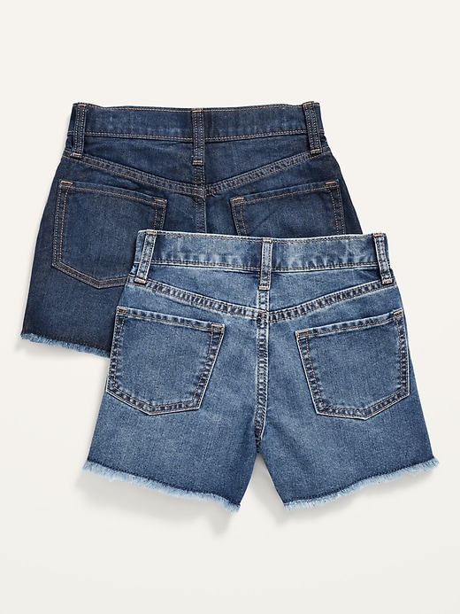 View large product image 2 of 2. High-Waisted Cut-Off Non-Stretch Jean Shorts 2-Pack for Girls