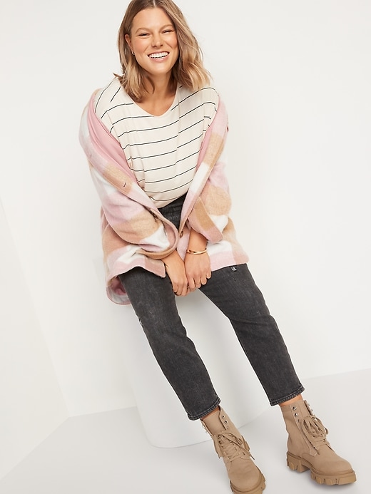 Image number 3 showing, Oversized Luxe Striped Long-Sleeve T-Shirt