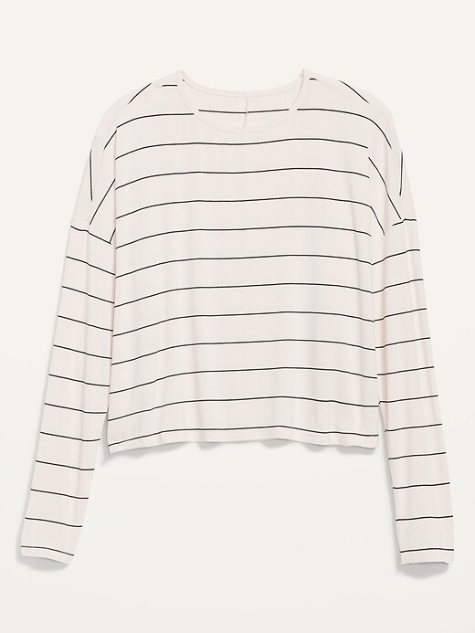 Image number 4 showing, Oversized Luxe Striped Long-Sleeve T-Shirt