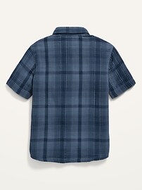 View large product image 3 of 3. Patterned Double-Weave Short-Sleeve Shirt for Boys