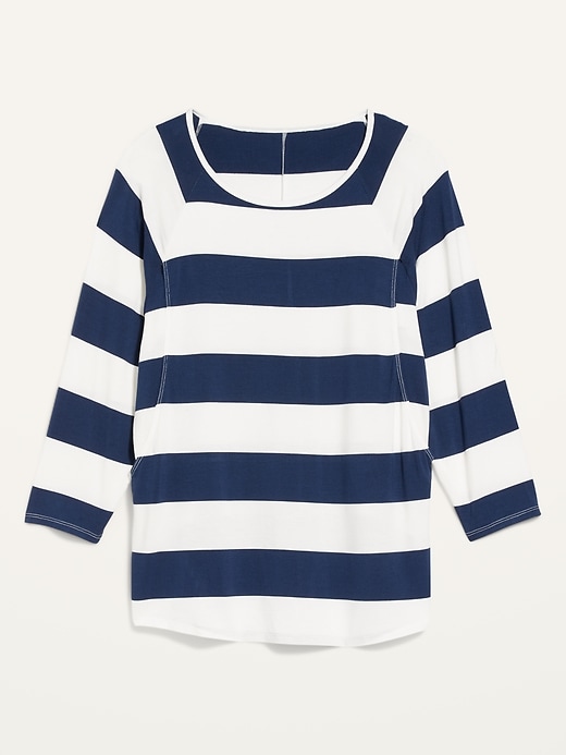 Image number 4 showing, Maternity Luxe Double-Layer Striped Nursing T-Shirt