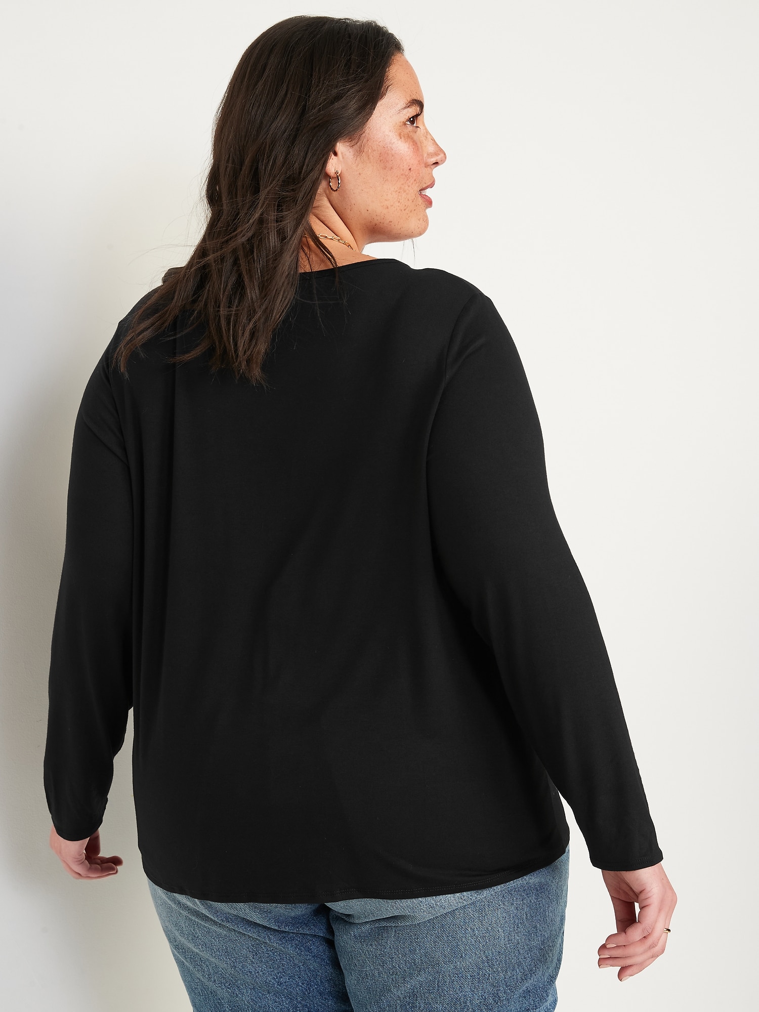 Luxe V-Neck Long-Sleeve T-Shirt for Women | Old Navy