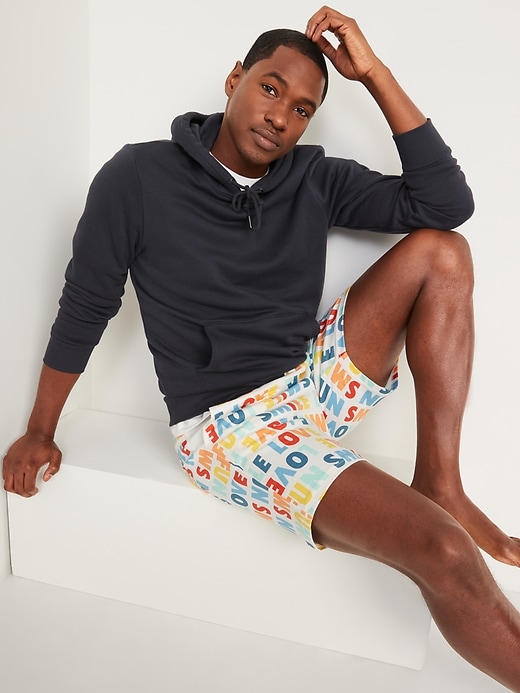 Image number 3 showing, Matching Printed Jersey Pajama Shorts -- 7.5-inch inseam
