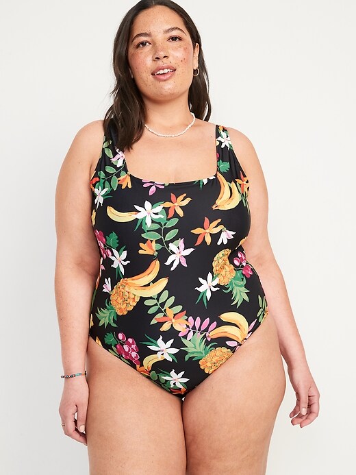 Image number 7 showing, Square-Neck French-Cut One-Piece Swimsuit