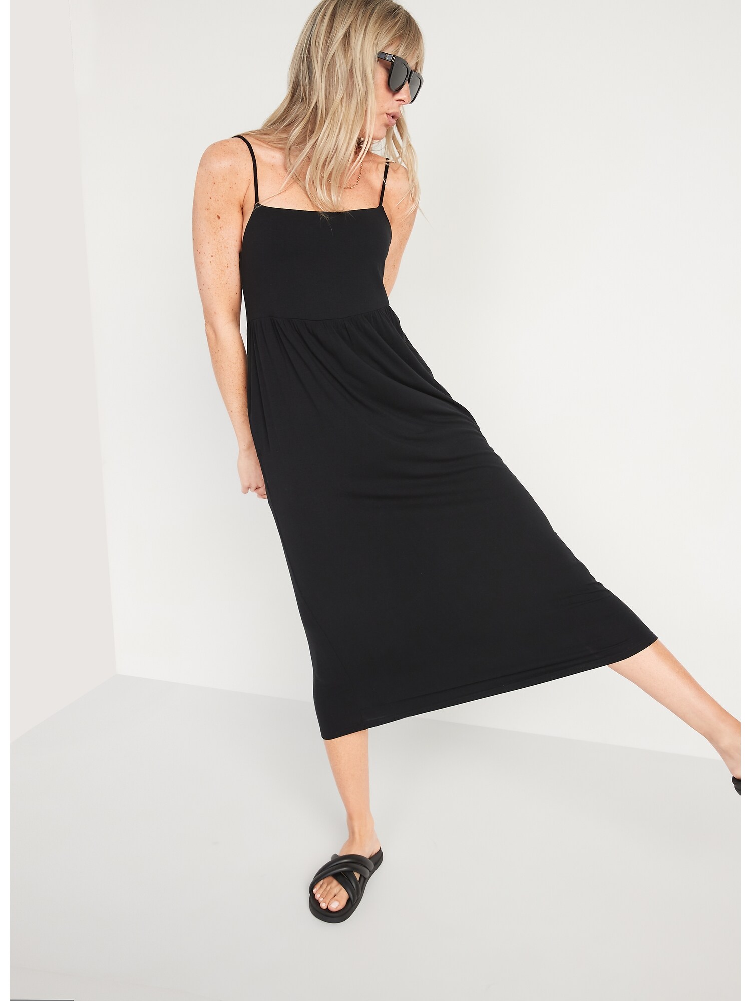 Flare Soft Jersey-Knit Midi Sundress 