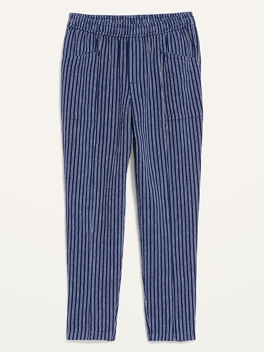 Image number 4 showing, High-Waisted Cropped Linen-Blend Pants
