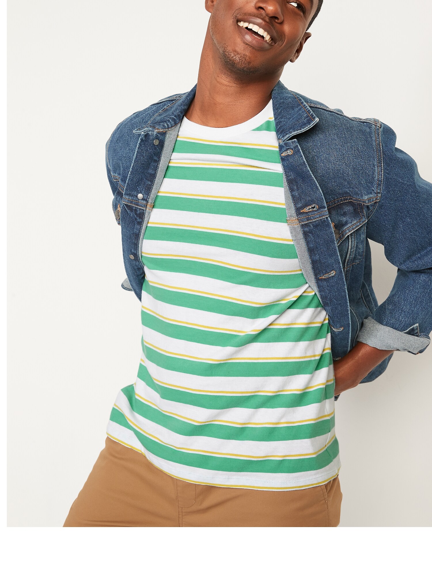 Soft Washed Striped Crew Neck T Shirt For Men Old Navy 6407