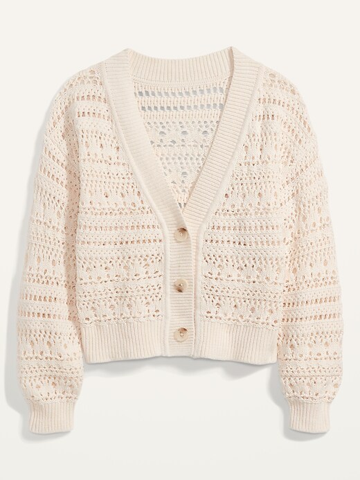 Image number 4 showing, Cropped Open-Knit Cardigan for Women