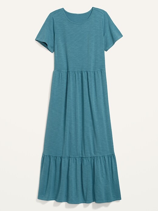 Short-Sleeve Slub-Knit Tiered Midi Swing Dress | Old Navy Short-Sleeve Slub-Knit Tiered Midi Swing Dress | Old Navy