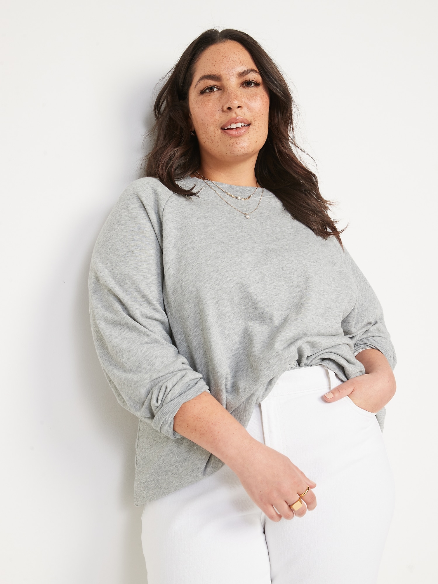 Terry Sweatshirt Old Navy French Oversized for Tunic Women |
