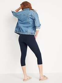 View large product image 6 of 8. High-Waisted Rib-Knit Cropped Leggings For Women