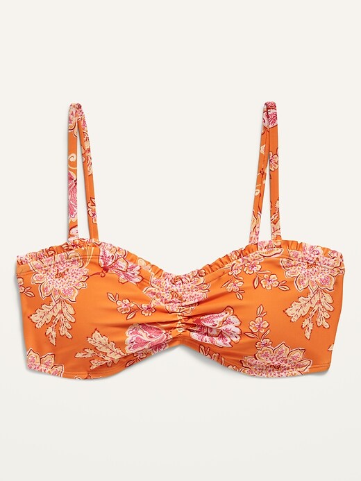 Printed Ruffle-Trim Ruched Bikini Swim Top for Women | Old Navy