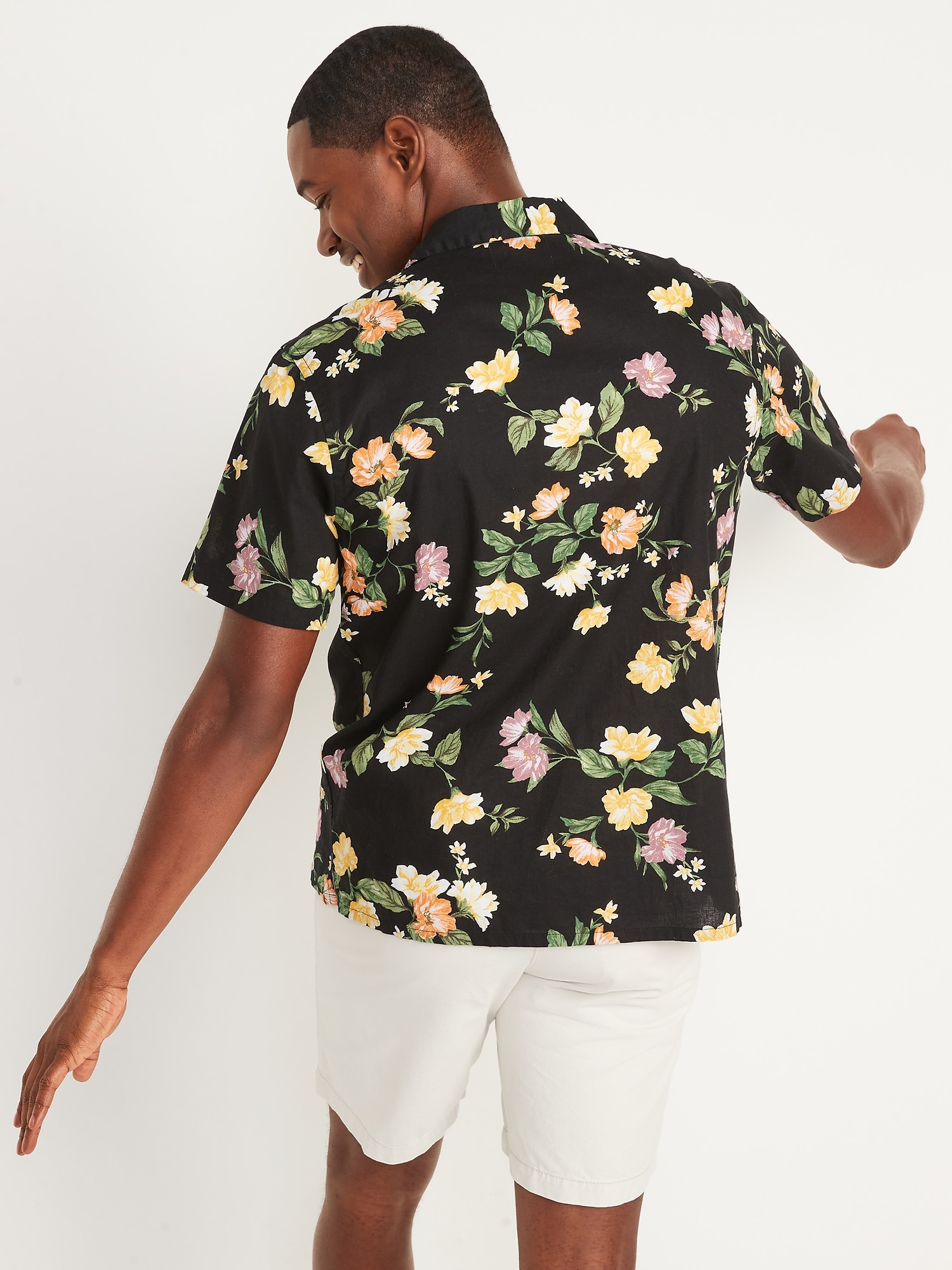 old navy mens floral shirt