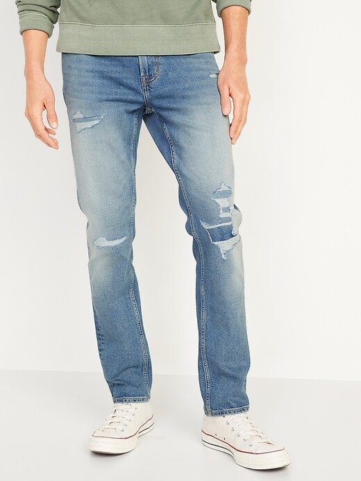 Old Navy Slim Built-In-Flex Ripped Jeans for Men. 1