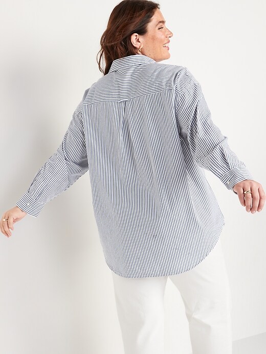 Image number 8 showing, Oversized Striped Boyfriend Shirt for Women
