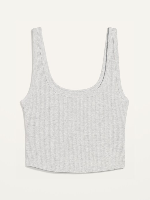 Image number 4 showing, Fitted Ultra-Cropped Heathered Rib-Knit Tank Top for Women