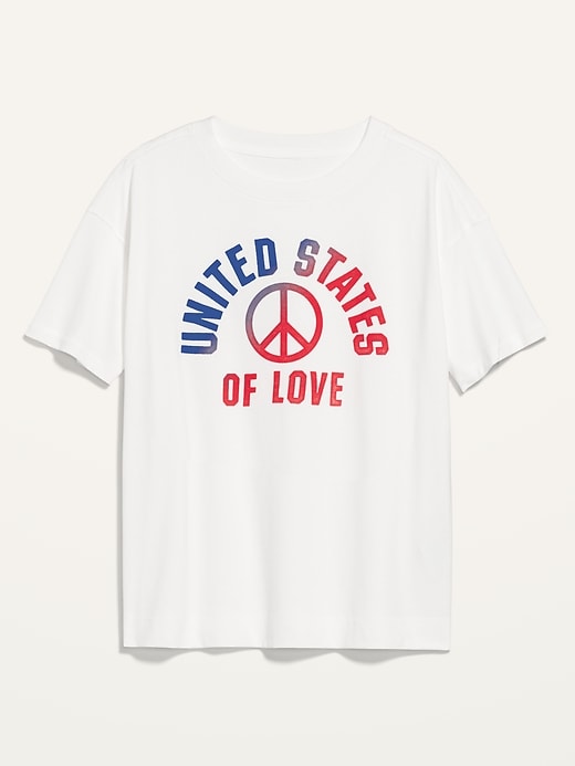 Image number 3 showing, Loose "United States of Love" Easy T-Shirt for Women