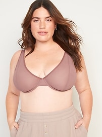 View large product image 5 of 6. Mesh Unlined Underwire Plunge Bra