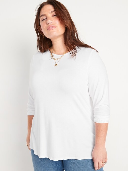 Image number 6 showing, Luxe Crew-Neck Long-Sleeve T-Shirt