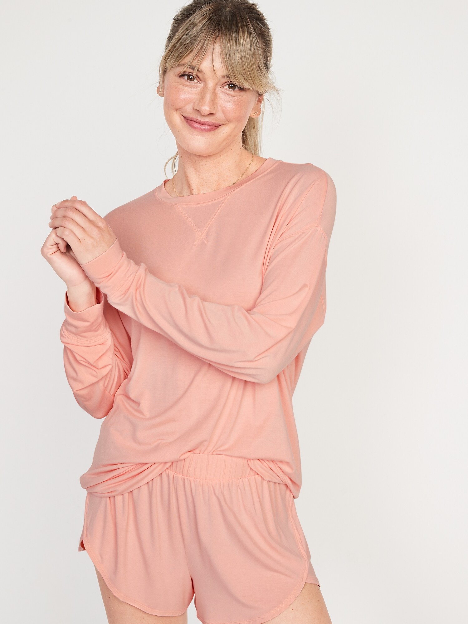 Sunday Sleep LongSleeve Pajama Tunic Top for Women Old Navy