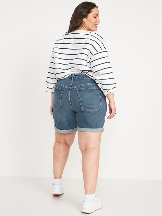 Image number 8 showing, High-Waisted OG Straight Jean Shorts -- 7-inch inseam
