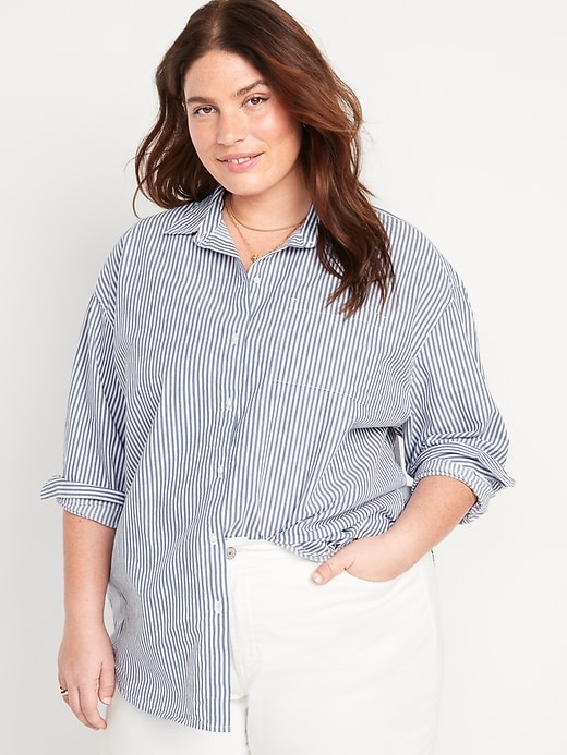 Image number 7 showing, Oversized Striped Boyfriend Shirt for Women