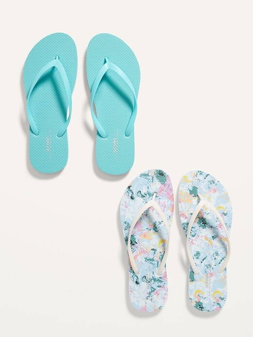Old Navy Flip-Flop Sandals 2-Pack for Women (Partially Plant-Based). 1