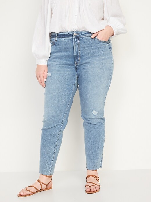 Image number 7 showing, High-Waisted O.G. Straight Extra Stretch Ripped Cut-Off Jeans for Women