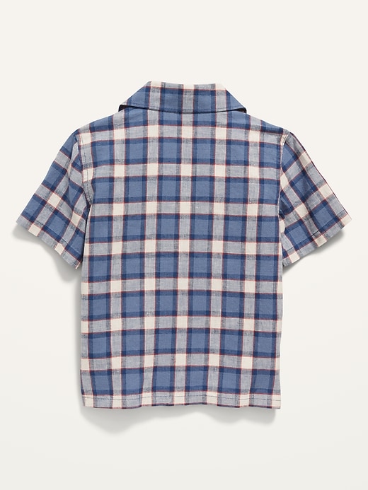 Old Navy Boys Blue White Plaid Shirt 2T