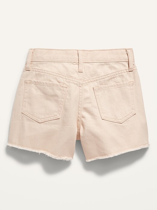 View large product image 2 of 2. High-Waisted Frayed-Hem Jean Shorts for Girls