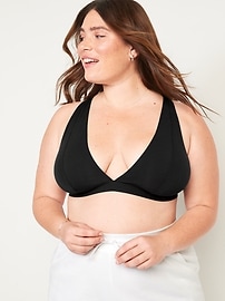 View large product image 7 of 8. Supima® Cotton-Blend Plunge Bralette Top