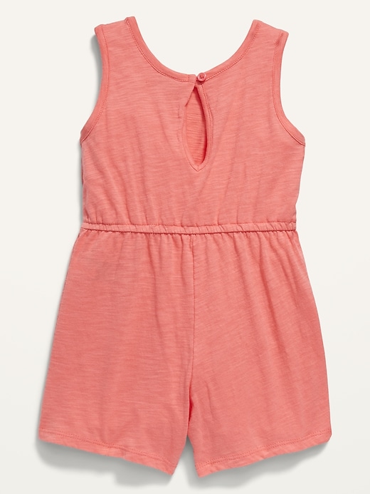 View large product image 2 of 2. Sleeveless Solid Slub-Knit Romper for Toddler Girls