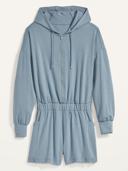 Image number 3 showing, Live-In Hooded French-Terry Romper -- 3-inch inseam
