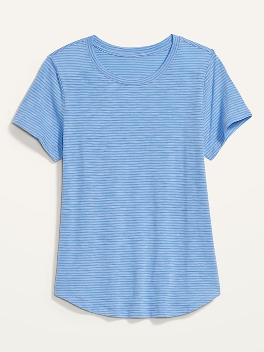 Image number 4 showing, Short-Sleeve EveryWear Striped Slub-Knit T-Shirt for Women