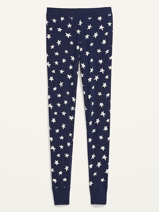 Image number 4 showing, Mid-Rise Matching Print Pajama Leggings