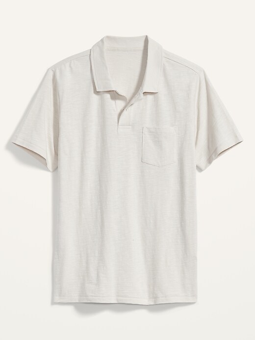 Image number 4 showing, Vintage Garment-Dyed Slub-Knit Polo Shirt for Men