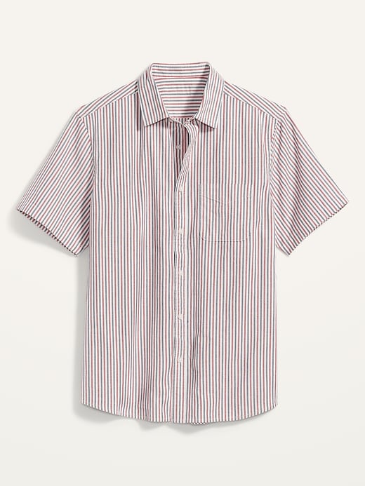 View large product image 2 of 3. Everyday Built-In Flex Matching Stripe Short-Sleeve Shirt