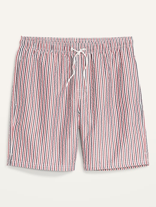 View large product image 2 of 3. Matching Stripe Seersucker Swim Trunks -- 7-inch inseam