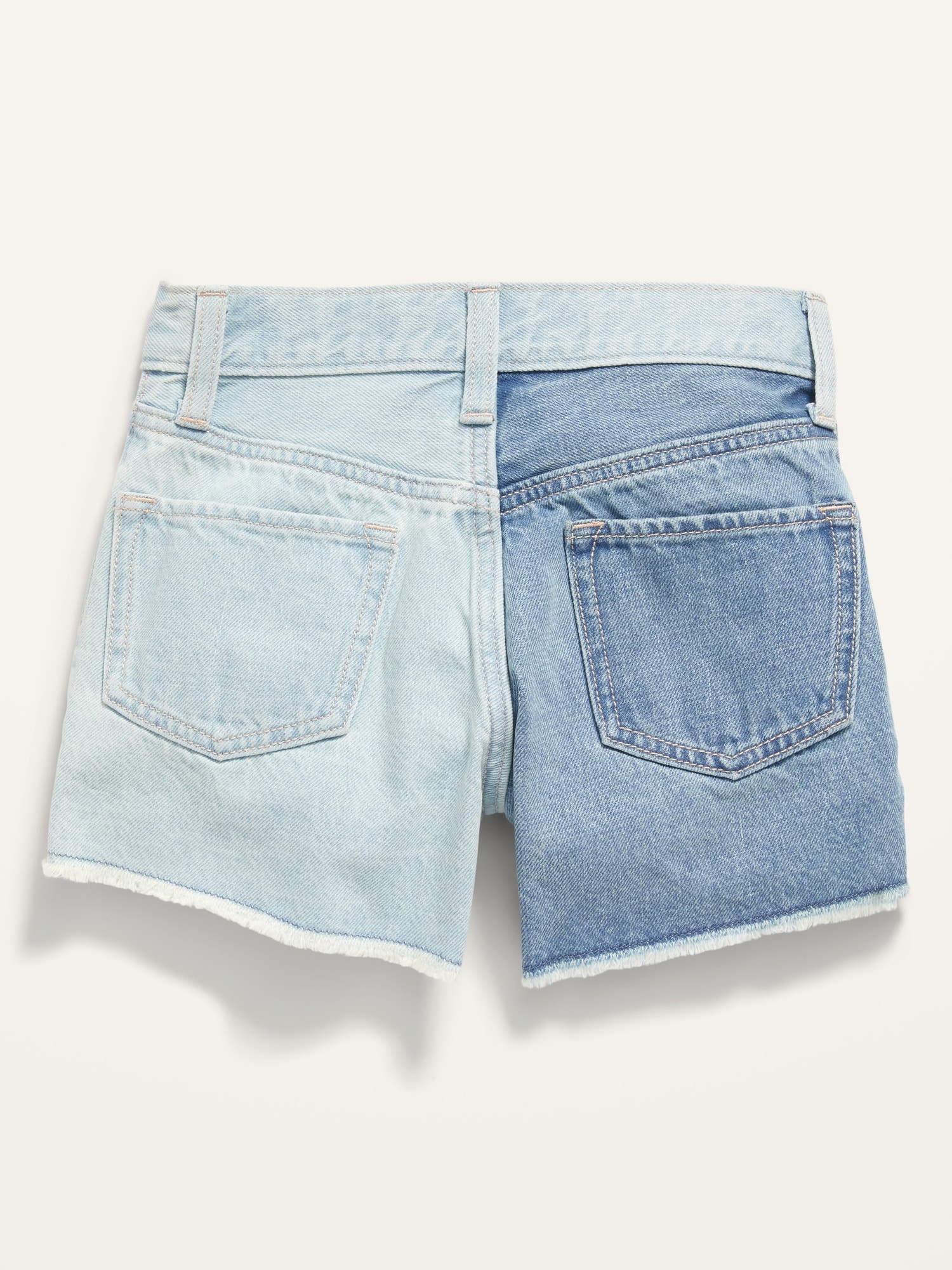 High-Waisted Two-Tone Frayed-Hem Jean Shorts for Girls | Old Navy