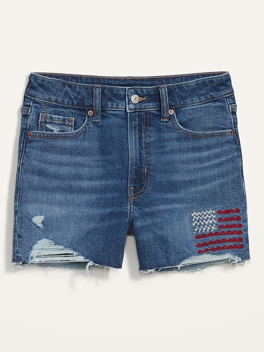 Image number 4 showing, High-Waisted OG Cut-Off Jean Shorts -- 3-inch inseam