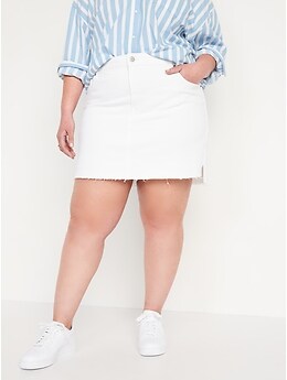 High-Waisted O.G. Straight Cut-Off Jean Mini Skirt for Women