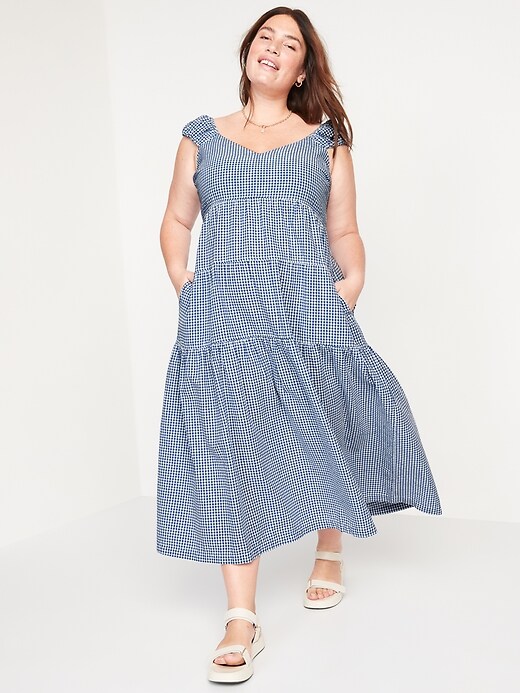 Image number 7 showing, Fit & Flare Tiered Seersucker All-Day Maxi Dress for Women