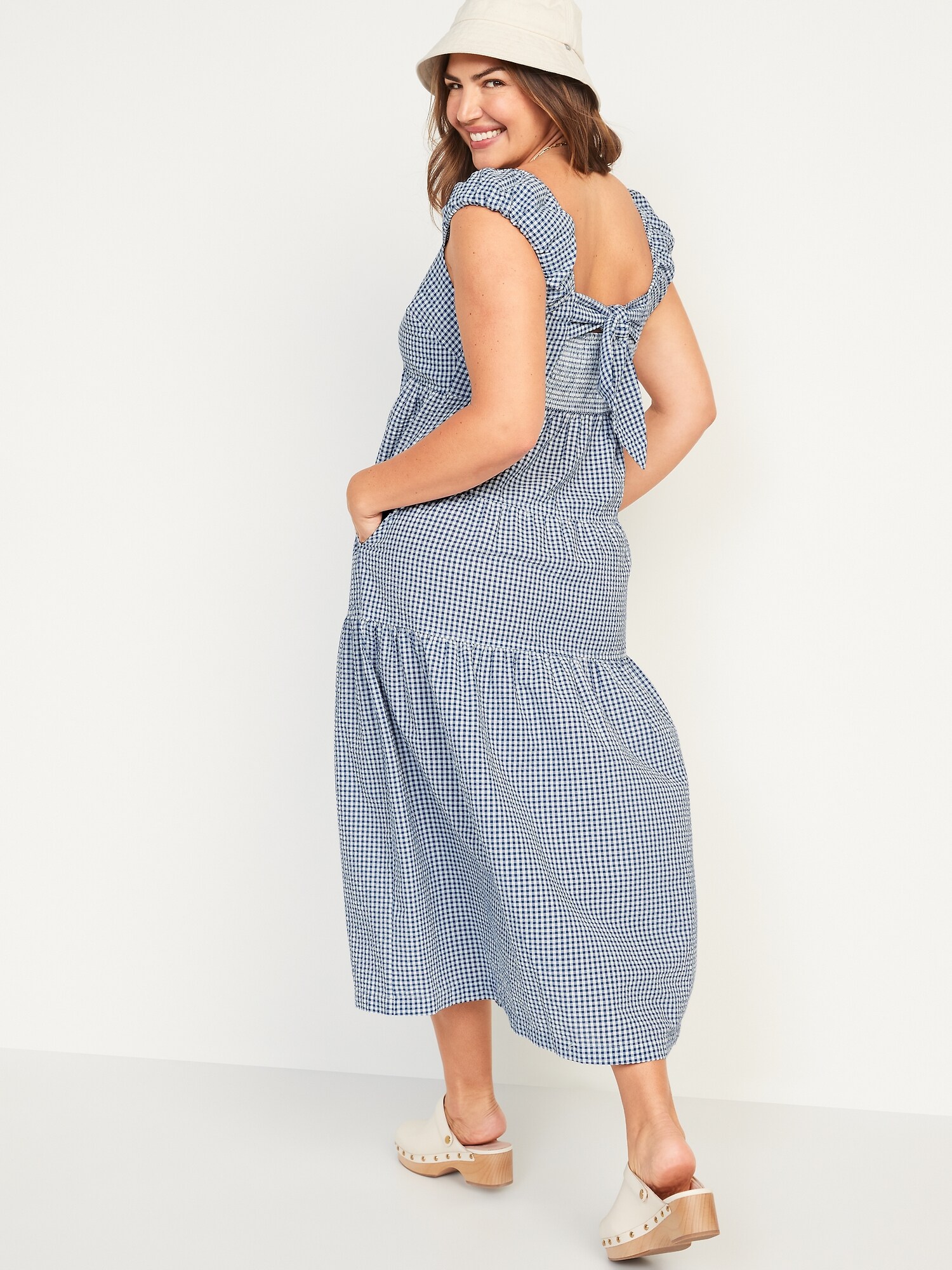 Tiered Seersucker All-Day Maxi Dress for Women | Old Navy