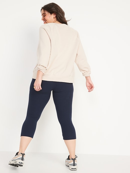 View large product image 2 of 8. High-Waisted Rib-Knit Cropped Leggings For Women