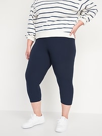 View large product image 7 of 8. High-Waisted Rib-Knit Cropped Leggings For Women