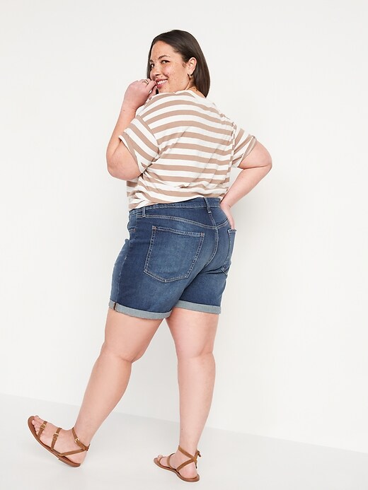 Image number 8 showing, High-Waisted Button-Fly O.G. Straight Jean Shorts for Women -- 5-inch inseam