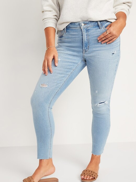 Image number 5 showing, Mid-Rise Rockstar Super Skinny Ripped Jeans for Women