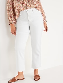 old navy white crop jeans